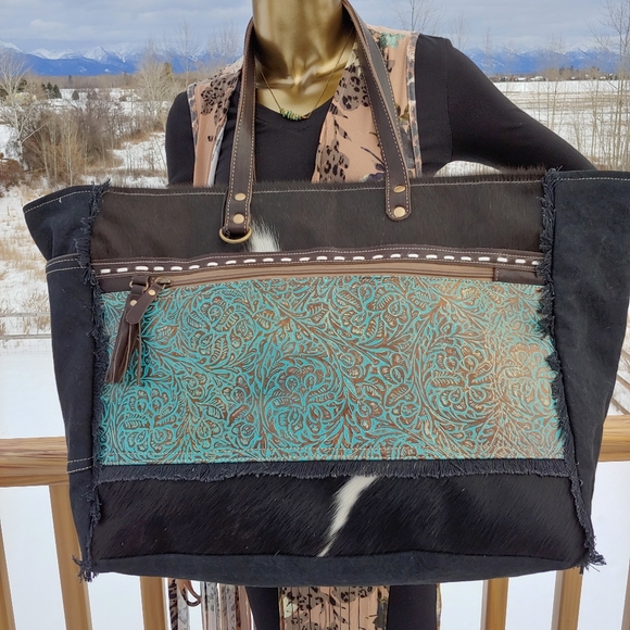 Myra Bag Handbags - 😍New Style Myra Bag Cowhide Canvas Leather Weekender Travel XL extra lar